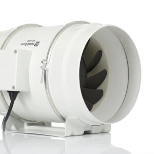 8-Inch Axial Flow Fan Frequency Conversion Low Noise 180W Power for Ceiling Wall Mounting for Farms Restaurants Aluminum Iron