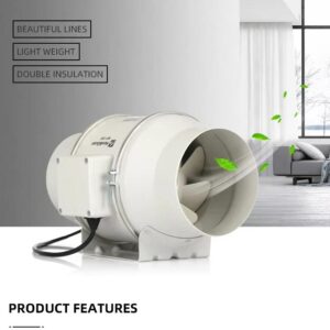 Hon&Guan Free Recommend Explosive Models OEM/ODM 6 Inch 70 Watts Big Airflow Ventilation Duct Fan With EC Motor Exhaust Fan