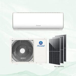 Puremind 9000Btu 12000Btu Solar AC DC Inverter Ductless Mini Split Air Conditioner With Heater Wifi Control R32 R410a