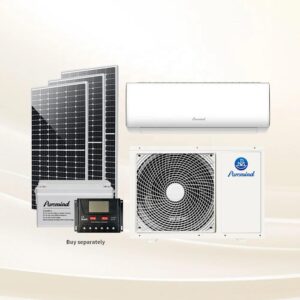 Puremind DC AC Hybrid Solar Air Conditioner R32 R410a 9000Btu 12000Btu 18000Btu Mini Split Air Conditioners Cooling Heating Wifi
