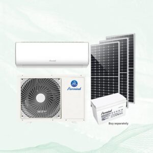 Puremind Hybrid Aircon 1HP 1.5HP 2HP Solar Powered Air Conditioner 9000-24000Btu Solar Mini Split Air Conditioner Wifi Control
