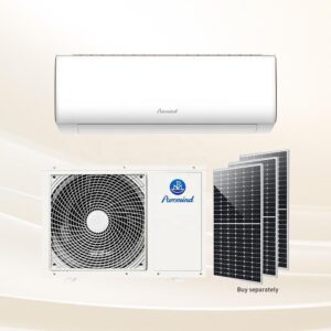 Puremind Hybrid Climatiseur Solaire 9000Btu 12000Btu Solar Air Conditioner R32 R410a Solar Panel Air Conditioners for Home Wifi