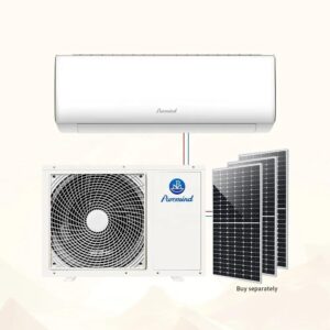 Puremind Solar Powered Air Conditioner AC DC Hybrid Renewable Energy Air Conditioning Solar Panel System 9000Btu R32 R410a Wifi