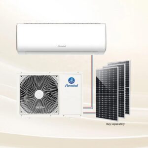 Puremind Solar Powered Air Conditioner Off Grid DC 48V 9000Btu-24000Btu Split Hybrid Solar Air Conditioners Tuya App