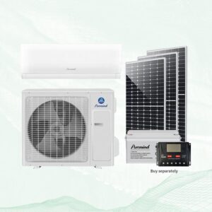 Puremind Solar Powered Air Conditioner Off Grid Split Wall Mounted 9000Btu 12000Btu Heat Pump Air Conditioners for Home